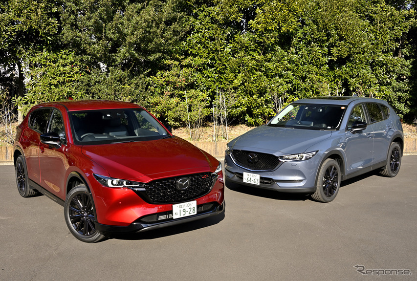 マツダ CX-5 改良新型（左・スポーツアピアランス）と従来モデル（右）