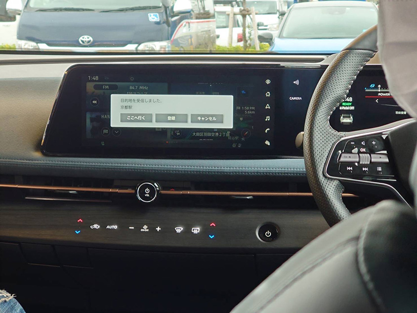 日産　アリア　統合型インターフェースディスプレイ