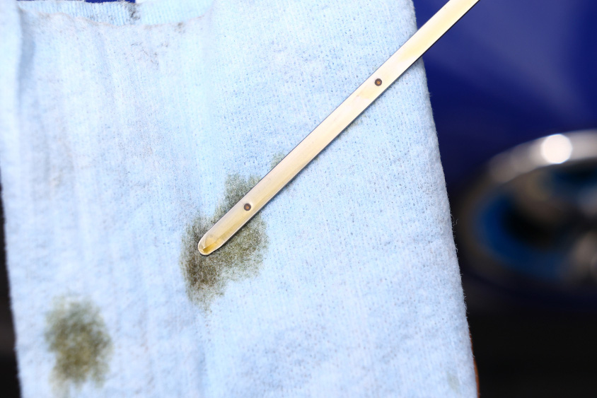 日常点検でエンジンオイルの量を確認