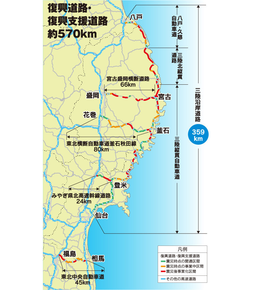 三陸道の全線図