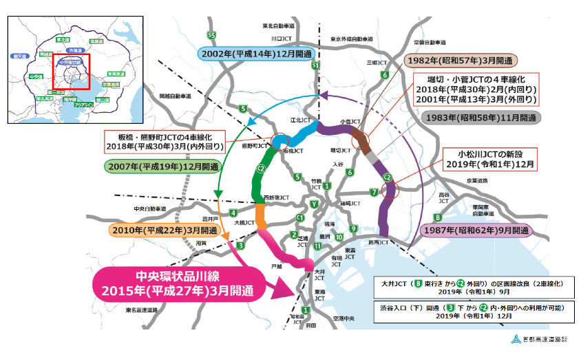 首都高速中央環状線のマップ
