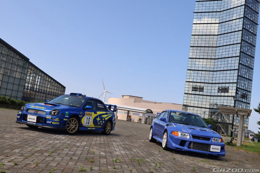 スバル・インプレッサWRXと三菱・ランサーエボリューションが出張取材会で共演
