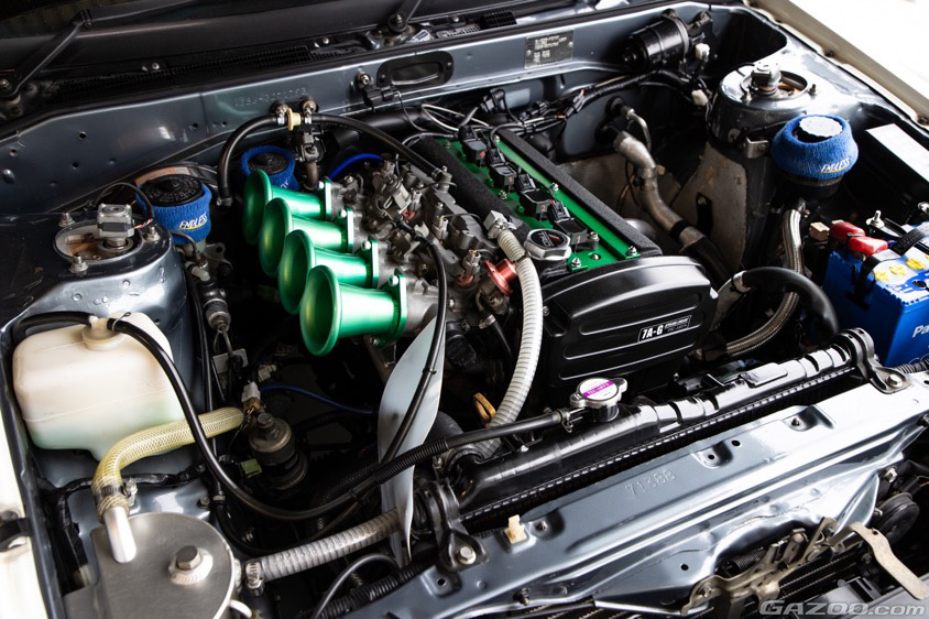 土屋圭市氏のスプリンタートレノ「スーパーマメ号」のエンジンルーム