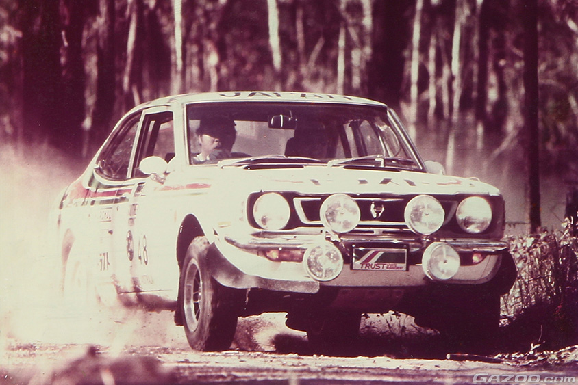 1979年。オーストラリアで開催されたサザンクロスラリーに参戦した田嶋氏。トヨタ・カローラレビン(TE27型)