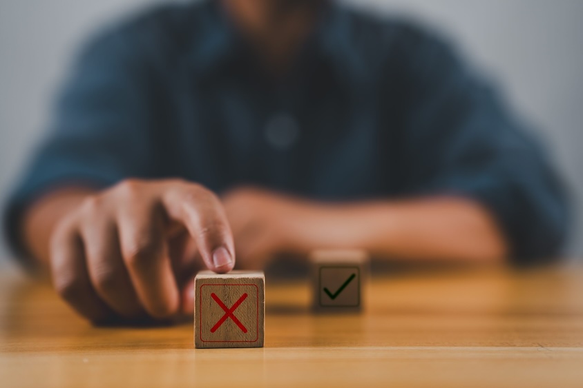 審査が通らなかったイメージ