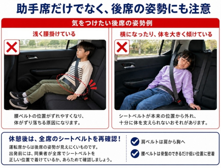 後席の乗車姿勢イメージ