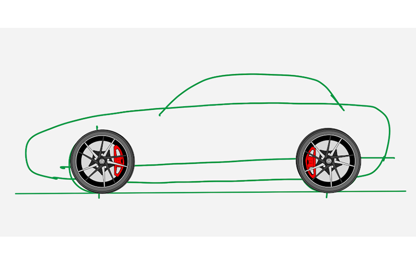 年賀状用 クルマイラスト の描き方をプロのクルママンガ家に教わった 側面編 トヨタ自動車のクルマ情報サイト Gazoo 年賀状用 クルマイラスト の描き方をプロのクルママンガ家に教わった 側面編 トヨタ自動車のクルマ情報サイト Gazoo