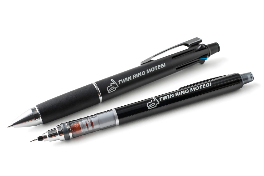 モビリティリゾートもてぎのオリジナルグッズ クルトガシャープとジェットストリーム