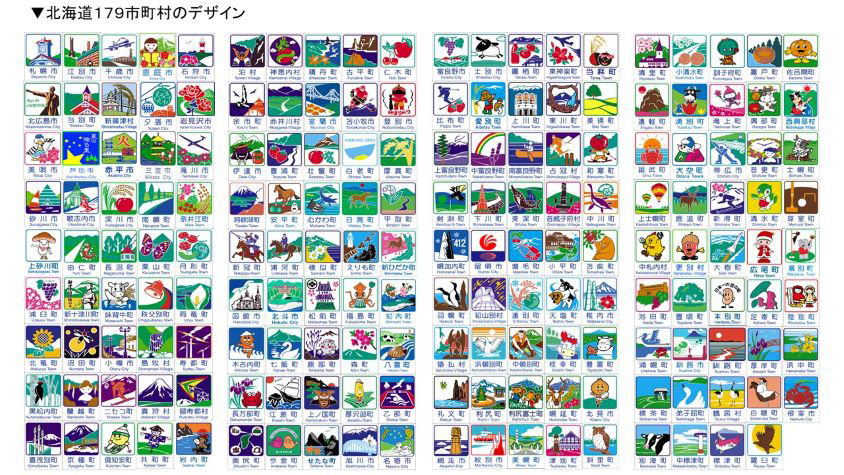 北海道179市町村のカントリーサインのデザイン