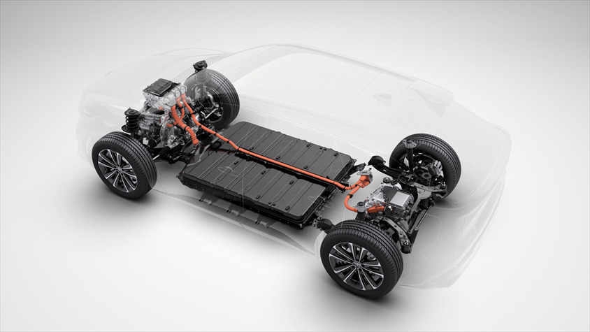 床面に大容量バッテリーを積むトヨタ「bZ4X」のBEVシステム