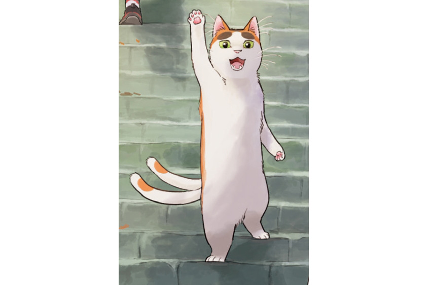 ぶちおは気弱な性格ながら、自ら動くことで自分が何者なのか、どう生きればいいかを探す。『となりの妖怪さん』 2巻 （©noho/イースト・プレス）より