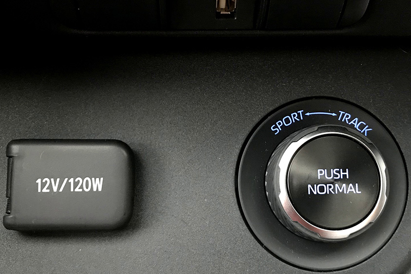 右がダイヤル式の4WDモードセレクトスイッチ