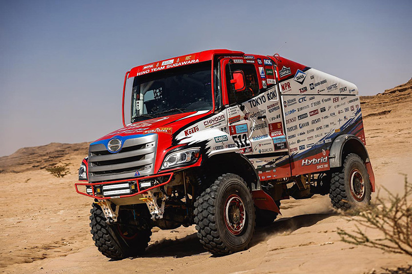 HINO TEAM SUGAWARAは、ハイブリッドトラックのHINO600-HYBRIDで参戦。Photo:HINO TEAM SUGAWARA