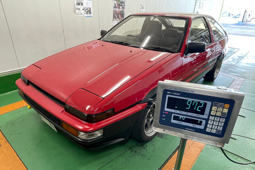 1tを切るトヨタ・ハチロク（スプリンタートレノ（AE86））