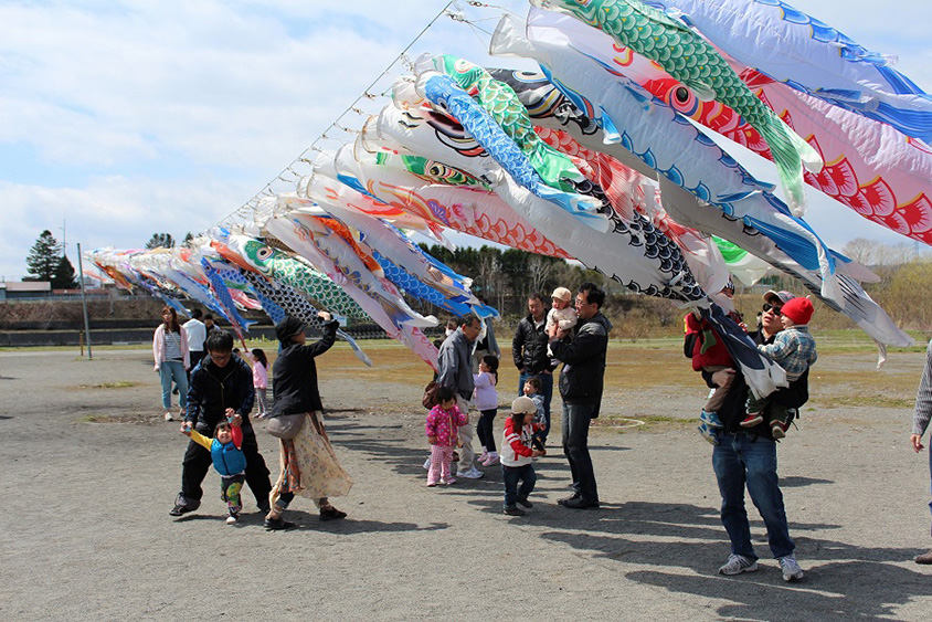 鯉のぼり 鯉のぼり120cmセット（ベランダ用ミニサイズ） | 郡上本染 渡辺染物店