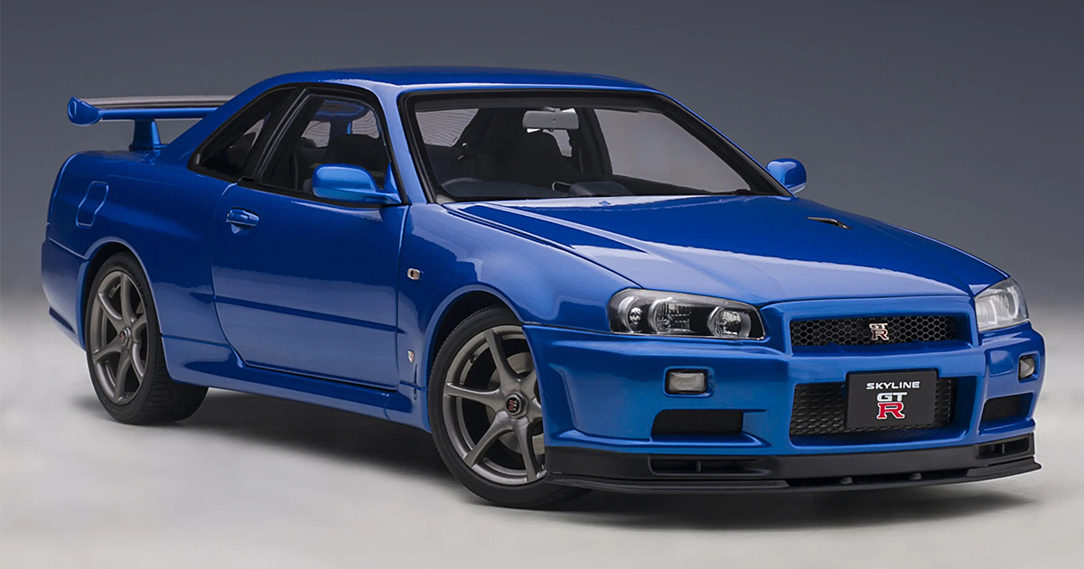 ミニカー】今なお絶大な人気を誇るR34型『日産 スカイライン GT-R