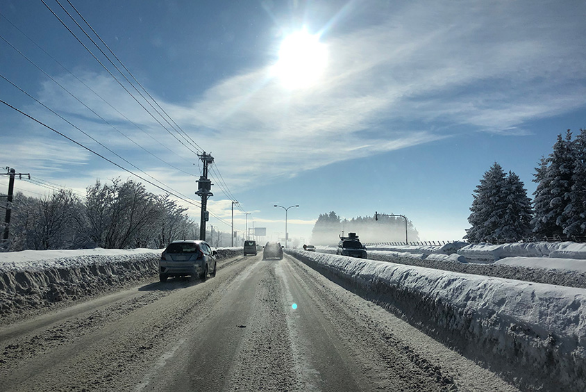 国道36号線　千歳市
