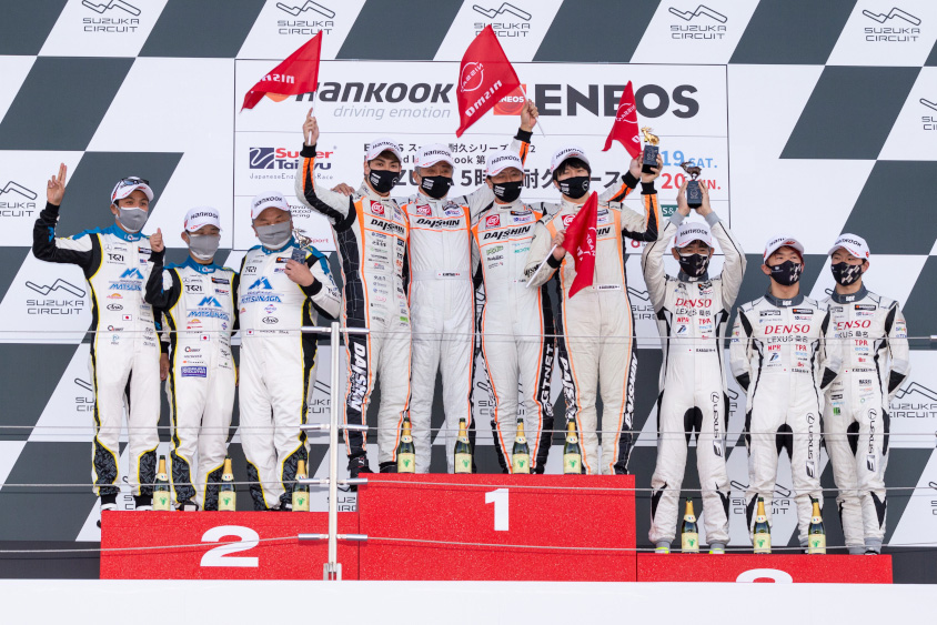 スーパー耐久第1戦鈴鹿ST-Xクラス表彰台 （c）スーパー耐久機構