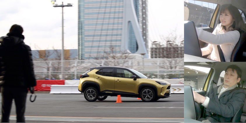 ドライビングポジションの実証風景