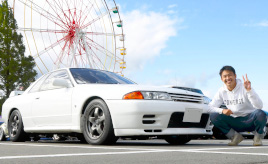 イベント会場でも盗難防止のタイヤ&ハンドルロックをするワケとは!?　22才のオーナーがGT-Rを所有する苦労と覚悟