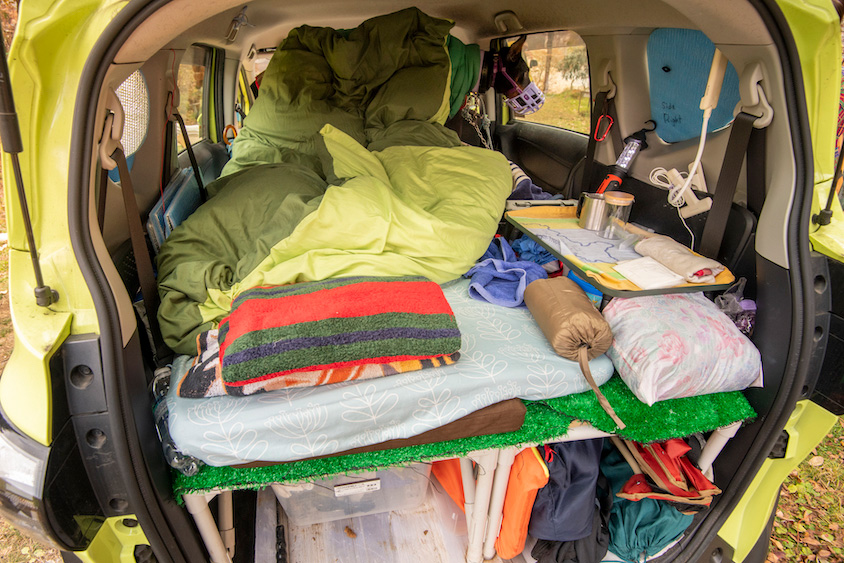 トヨタ・シエンタの車中泊仕様のラゲージ