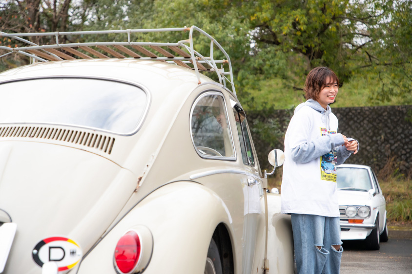 フォルクスワーゲン・タイプ1 ビートルについて語る来愛さん