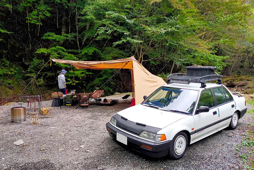 ホンダ・シビックセダンでキャンプ