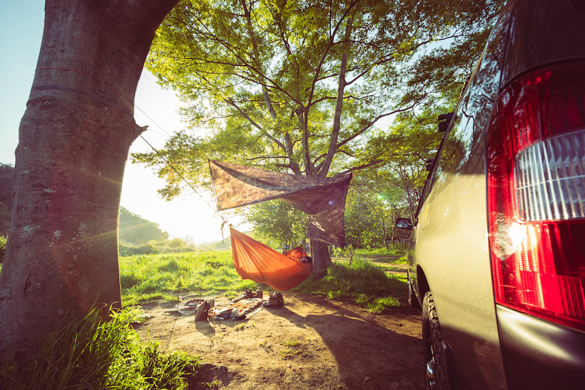 トヨタ・プロボックスとハンモック
