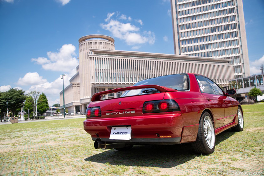 GAZOO愛車取材会の会場で山形駅前の『やまぎん県民ホール イベント広場』で取材した1992年式のスカイラインGTS-t タイプM(HCR32)