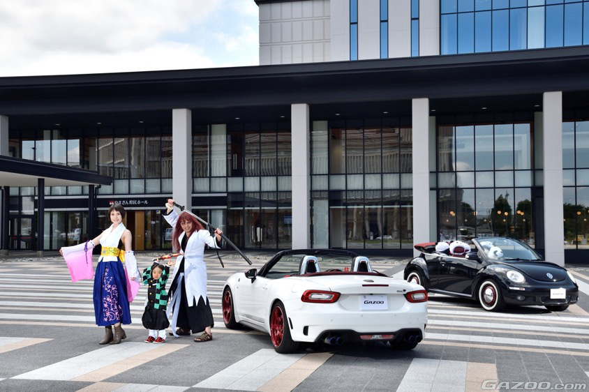 GAZOO愛車取材会の会場で山形駅前の『やまぎん県民ホール イベント広場』で取材したアバルト124スパイダー(NF2EK)