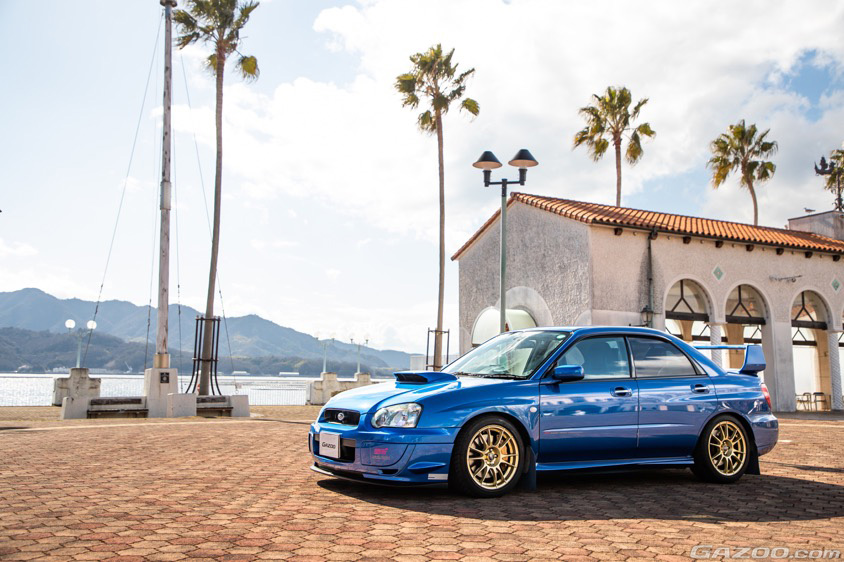 GAZOO愛車取材会の会場である呉ポートピアパークで取材したスバル・インプレッサWRX STi(GDB)