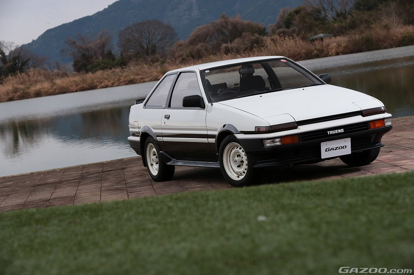 GAZOO愛車取材会の会場である国営木曽三川公園 アクアワールド水郷パークセンターで取材したトヨタ・スプリンタートレノ(AE86型)