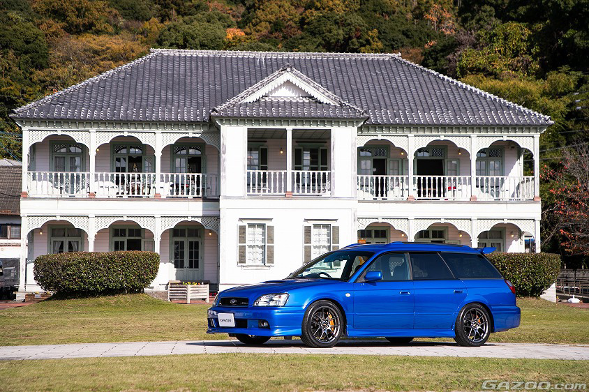 GAZOO愛車取材会の会場である三角西港で取材したスバル･レガシィ シーツーリングワゴン GT-B E-tuneⅡ（BH型）