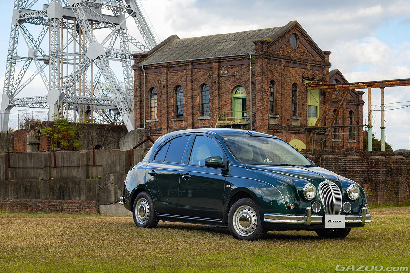 GAZOO愛車取材会の会場である世界遺産の万田坑で取材した光岡・ビュート