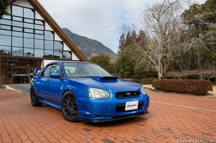 GAZOO愛車取材会の会場である宮崎県林業技術センター/森の科学館で取材したスバル・イプレッサWRX STi(GDB型)