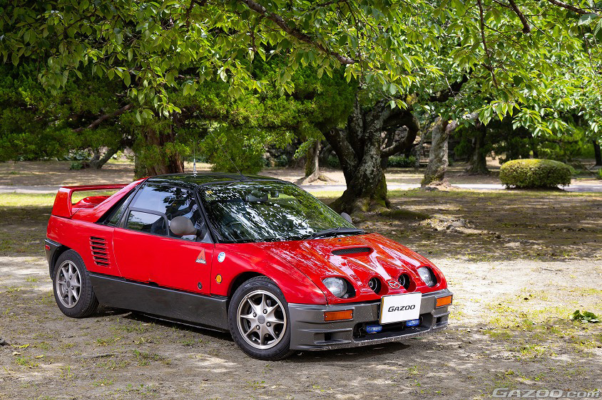 GAZOO愛車取材会の会場である徳島県の『徳島中央公園』で取材したマツダ・オートザムAZ-1(PG6SA型)