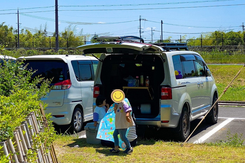 三菱・デリカD:5でバーベキュー