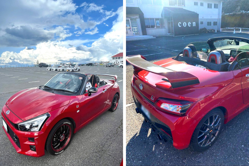 トヨタ・コペンGR SPORTの左フロント、右リアビュー