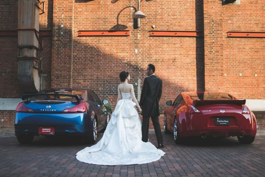 日産・スカイライン(CKV36型)のオーナーエリさんの結婚式