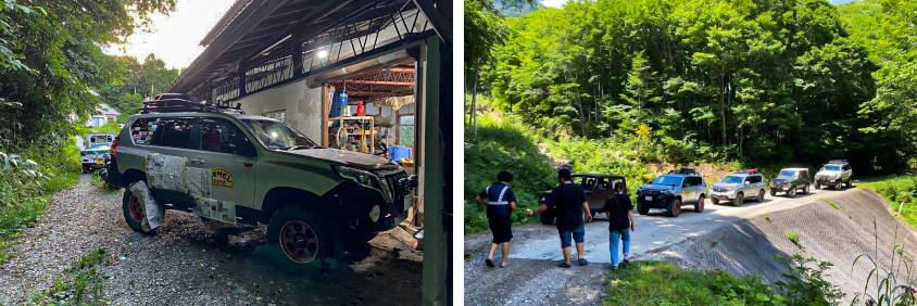 トヨタ・ランドクルーザープラドで楽しむ様子