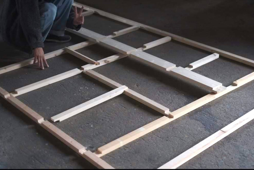 軽トラキャンパーの自作シェルの木枠