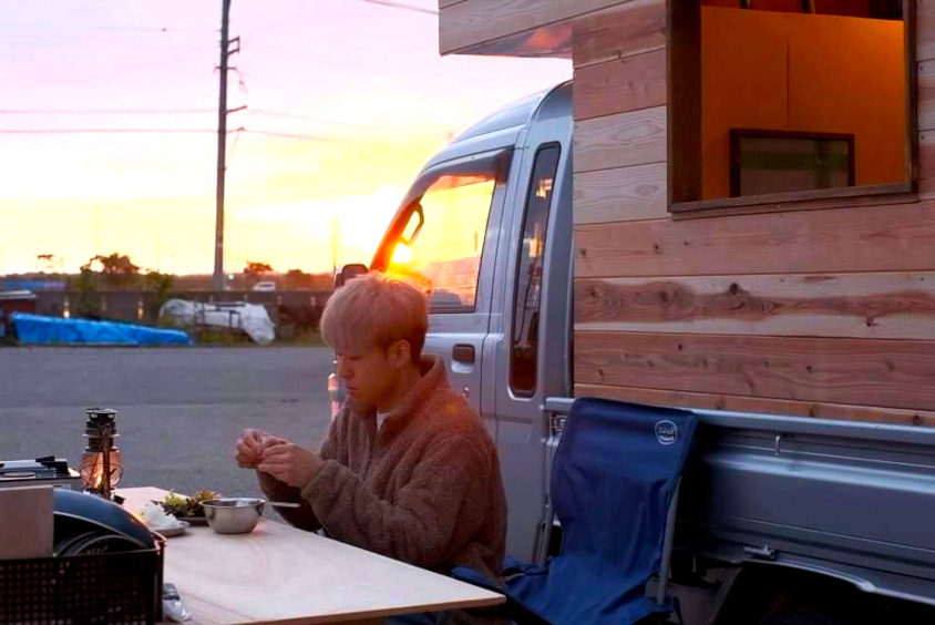 軽トラキャンパーで北海道一周を目指す森元さん