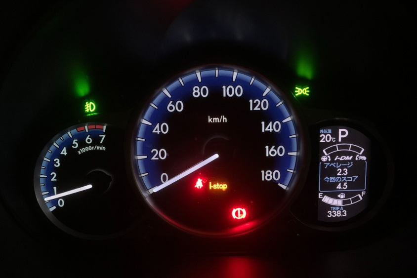 マツダ・デミオ 13−スカイアクティブ シューティングスターのメーター