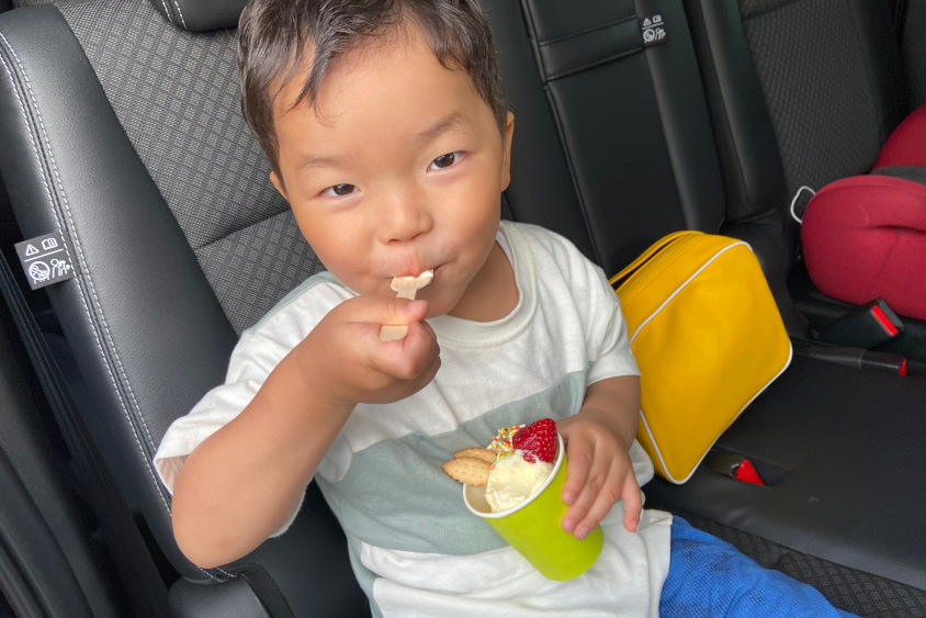 ホンダ・フリードに乗るお子さん