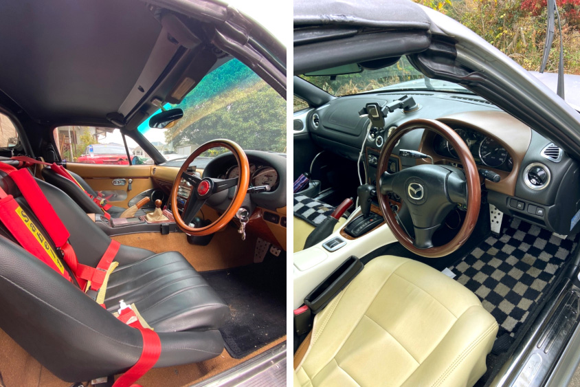 マツダ・ロードスタNAとNBの運転席