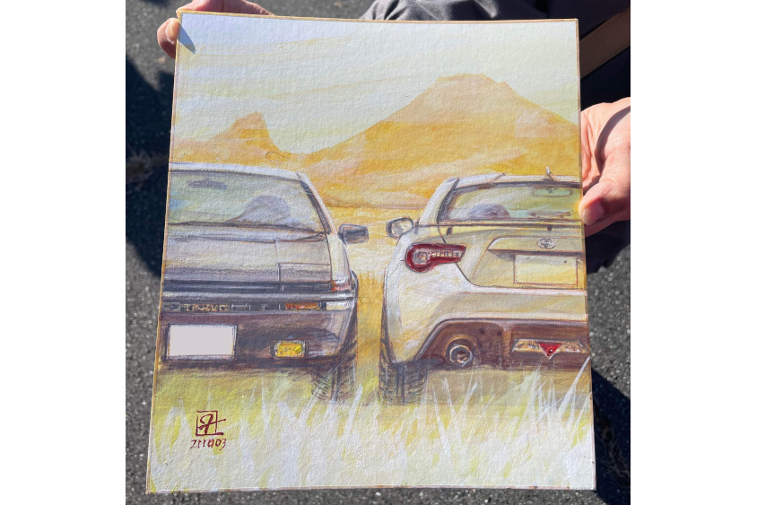 トヨタ・スプリンタートレノ（AE86）と86のイラスト
