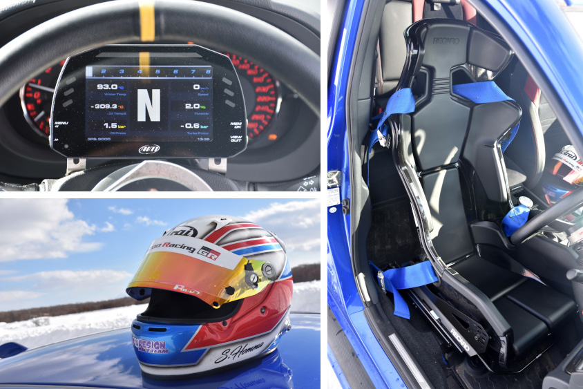 本間さんのスバル・WRXの装備とヘルメット