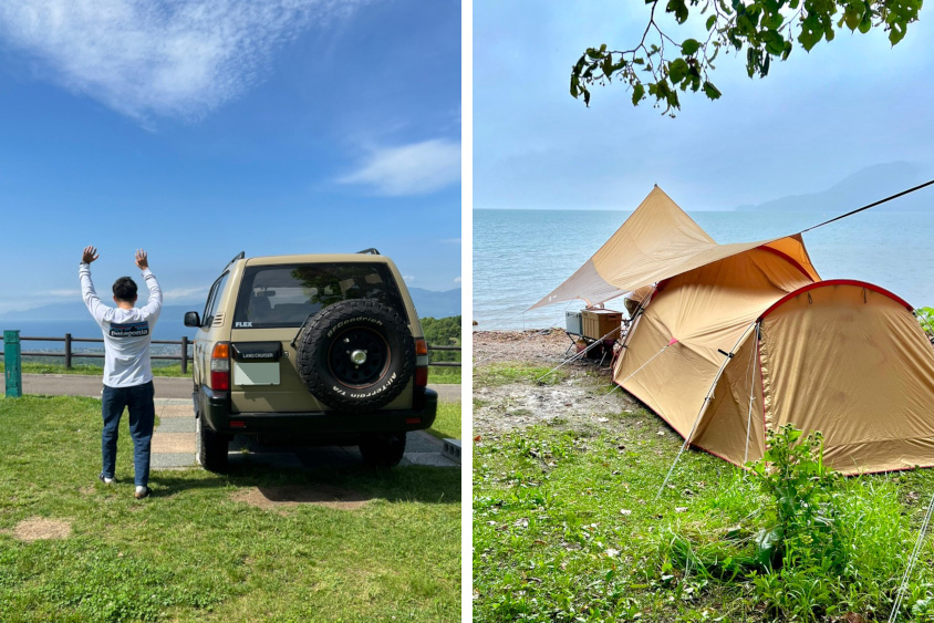 トヨタ・ランドクルーザープラド95でキャンプに行くやまざきさん