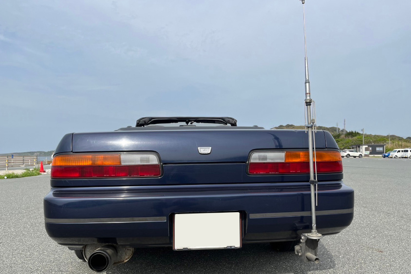 日産・シルビアコンバーチブルに取り付けたアマチュア無線のアンテナ