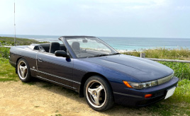 動物達も大好きな、S13シルビアコンバーチブル。34年目で、まもなく10万Km突破！